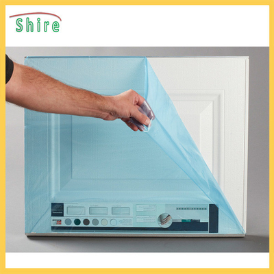 Película modificada para requisitos particulares logotipo de la protección del panel del gabinete de la película protectora del PE de los paneles de extremo del armario de cocina